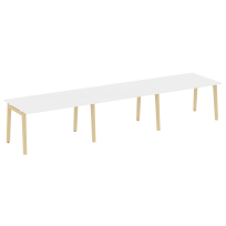 Onix Wood Стол переговорный (3 столешницы) OW.PRG-3.3 Белый бриллиант/Дуб светлый/Белый металл 4140*980*750 Onix Wood Стол переговорный (3 столешницы) OW.PRG-3.3 Белый бриллиант/Дуб светлый/Белый металл 4140*980*750