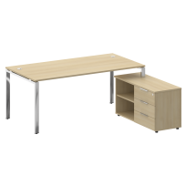 Metal System Direct Стол руководителя с тумбой правый БГ.СРТ-5.9 (R) Акация/Нерж. сталь 1900*1720*750 Metal System Direct Стол руководителя с тумбой правый БГ.СРТ-5.9 (R) Акация/Нерж. сталь 1900*1720*750