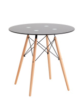 Стол круглый EAMES DSW NEW D=80 стеклянный черный Стол круглый EAMES DSW NEW D=80 стеклянный черный
