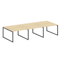 Metal System Quattro Р. ст. на 6 раб. места на О-образном м/к 40БО.СМ-6.2 Акация/Антрацит металл 3600*1475*750 Metal System Quattro Р. ст. на 6 раб. места на О-образном м/к 40БО.СМ-6.2 Акация/Антрацит металл 3600*1475*750