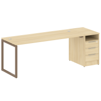 Metal System Quattro Р. ст. с тумбой на О-образном м/к 40БО.РС-СТП-1.5 Акация/Антрацит металл 2212*720*750 Metal System Quattro Р. ст. с тумбой на О-образном м/к 40БО.РС-СТП-1.5 Акация/Антрацит металл 2212*720*750