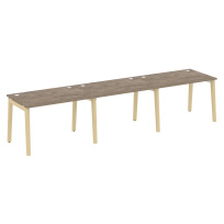 Onix Wood Рабочая станция OW.RS-3.2.8 Белый бриллиант/Дуб светлый/Белый металл 3540*800*750