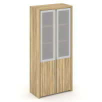 Corner Шкаф высокий широкий (2 низ. фасада ЛДСП+2 сред. фасада стеклов раме) COR.ST-1.2R Орех лоренцо/Графит/Сатин стекло/Графит металл 900×450×2000 Corner Шкаф высокий широкий (2 низ. фасада ЛДСП+2 сред. фасада стеклов раме) COR.ST-1.2R Орех лоренцо/Графит/Сатин стекло/Графит металл 900×450×2000