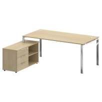 Metal System Direct Стол руководителя с тумбой левый БГ.СРТ-5.9 (L) Акация/Нерж. сталь 1900*1720*750 Metal System Direct Стол руководителя с тумбой левый БГ.СРТ-5.9 (L) Акация/Нерж. сталь 1900*1720*750