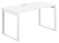 Стол офисный с лючком Allegro / 1600×800×750 / Профиль О-образный: 70×20 Металлокаркас: Белый / Столешница: Акация равелло / AG.109.AR.L.72.WH Стол офисный с лючком Allegro / 1600×800×750 / Профиль О-образный: 70×20 Металлокаркас: Белый / Столешница: Акация равелло / AG.109.AR.L.72.WH