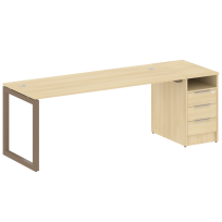 Metal System Quattro Р. ст. с тумбой на О-образном м/к 50БО.РС-СТП-1.5 Акация/Антрацит металл 2212*720*750 Metal System Quattro Р. ст. с тумбой на О-образном м/к 50БО.РС-СТП-1.5 Акация/Антрацит металл 2212*720*750