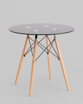 Стол круглый EAMES DSW NEW D=80 стеклянный черный Стол круглый EAMES DSW NEW D=80 стеклянный черный