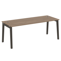 Onix Wood Direct Стол руководителя OW.SRR-6.8 Белый бриллиант/Дуб светлый/Белый металл 1980*800*750