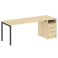Metal System Quattro Р. ст. с тумбой на П-образном м/к 40БП.РС-СТП-1.4 Акация/Антрацит металл 2012*720*750 Metal System Quattro Р. ст. с тумбой на П-образном м/к 40БП.РС-СТП-1.4 Акация/Антрацит металл 2012*720*750