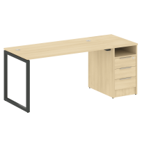 Metal System Quattro Р. ст. с тумбой на О-образном м/к 40БО.РС-СТП-1.3 Акация/Антрацит металл 1812*720*750 Metal System Quattro Р. ст. с тумбой на О-образном м/к 40БО.РС-СТП-1.3 Акация/Антрацит металл 1812*720*750