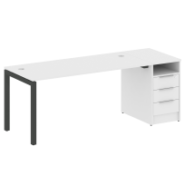 Metal System Quattro Р. ст. с тумбой на П-образном м/к 50БП.РС-СТП-1.4 Акация/Антрацит металл 2012*720*750 Metal System Quattro Р. ст. с тумбой на П-образном м/к 50БП.РС-СТП-1.4 Акация/Антрацит металл 2012*720*750