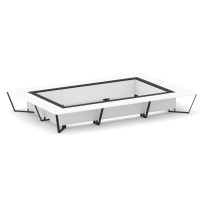 Стол для переговоров прямоугольный Steel Meet KM-PR.B.SP-26K2 / Тиквуд Светлый – Графит Глянец – Металл Черный / 6000×4000×750