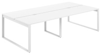 Стол-бенч с вырезом Allegro / 2800×1238×750 / Профиль О-образный: 70×20 Белый / Столешница: Белый / AG.142.WH.V.72.WH Стол-бенч с вырезом Allegro / 2800×1238×750 / Профиль О-образный: 70×20 Белый / Столешница: Белый / AG.142.WH.V.72.WH