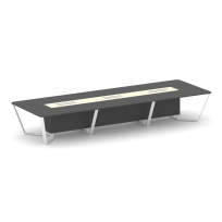 Стол для переговоров квадратный Steel Meet KM-PR.B.SP-16 / Тиквуд Светлый – Графит Глянец – Металл Белый / 4800×1600×750 Стол для переговоров квадратный Steel Meet KM-PR.B.SP-16 / Тиквуд Светлый – Графит Глянец – Металл Белый / 4800×1600×750