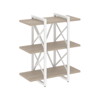 Loft Стеллаж на регулируемых опорах-3 полки VR.L-MST.O-3.4V Тиквуд тёмный/Чёрный металл 800×400×910