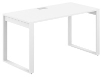 Стол офисный с лючком Allegro / 1600×600×750 / Профиль О-образный: 70×20 Металлокаркас: Белый / Столешница: Акация равелло / AG.103.AR.L.72.WH Стол офисный с лючком Allegro / 1600×600×750 / Профиль О-образный: 70×20 Металлокаркас: Белый / Столешница: Акация равелло / AG.103.AR.L.72.WH