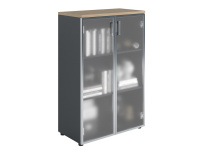 Шкаф NW 1280/2G со стеклом вяз натуральный/антрацит Шкаф NW 1280/2G со стеклом вяз натуральный/антрацит
