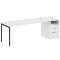 Metal System Quattro Р. ст. с тумбой на П-образном м/к 40БП.РС-СТП-1.5 Акация/Антрацит металл 2212*720*750 Metal System Quattro Р. ст. с тумбой на П-образном м/к 40БП.РС-СТП-1.5 Акация/Антрацит металл 2212*720*750