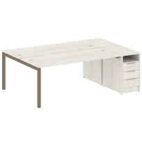 Metal System Quattro Р. ст. с тумбой на П-образном м/к 50БП.РС-СТП-2.5 Акация/Антрацит металл 2212*1475*750 Metal System Quattro Р. ст. с тумбой на П-образном м/к 50БП.РС-СТП-2.5 Акация/Антрацит металл 2212*1475*750