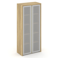 Corner Шкаф высокий широкий (2 выс. фасада стекло в раме) COR.ST-1.10R Орех лоренцо/Графит/Сатин стекло 900×450×2000 Corner Шкаф высокий широкий (2 выс. фасада стекло в раме) COR.ST-1.10R Орех лоренцо/Графит/Сатин стекло 900×450×2000