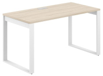 Стол офисный с лючком Allegro / 1600×800×750 / Профиль О-образный: 70×20 Металлокаркас: Белый / Столешница: Акация равелло / AG.109.AR.L.72.WH Стол офисный с лючком Allegro / 1600×800×750 / Профиль О-образный: 70×20 Металлокаркас: Белый / Столешница: Акация равелло / AG.109.AR.L.72.WH