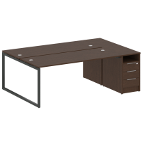 Metal System Quattro Р. ст. с тумбой на О-образном м/к 40БО.РС-СТП-2.5 Акация/Антрацит металл 2212*1475*750