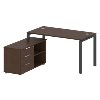 Metal System Р. ст. с тумбой на П-образном м/к БП.РС-СТС-2.3 (L) Акация/Антрацит металл 1500*1520*750 Metal System Р. ст. с тумбой на П-образном м/к БП.РС-СТС-2.3 (L) Акация/Антрацит металл 1500*1520*750