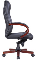 Кресло для руководителя Everprof Monaco Wood Экокожа Черный