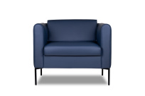 Кресло Savoy Euroforma / Экокожа Euroline 980 / Серо-синяя / 875×800×720