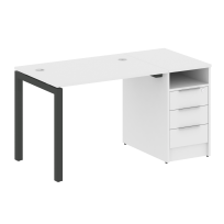 Metal System Quattro Р. ст. с тумбой на П-образном м/к 50БП.РС-СТП-1.1 Акация/Антрацит металл 1412*720*750 Metal System Quattro Р. ст. с тумбой на П-образном м/к 50БП.РС-СТП-1.1 Акация/Антрацит металл 1412*720*750