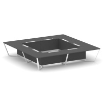Стол для переговоров квадратный Steel Meet KD-PR.B.SP-20K2 / Тиквуд Светлый – Металл Белый / 4000×4000×750 Стол для переговоров квадратный Steel Meet KD-PR.B.SP-20K2 / Тиквуд Светлый – Металл Белый / 4000×4000×750