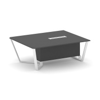 Сектор переговорного стола начальный Steel Meet L=2000 KD-PR.B.SPNW-20 / Тиквуд Светлый – Металл Белый / 2000×1600×750 Сектор переговорного стола начальный Steel Meet L=2000 KD-PR.B.SPNW-20 / Тиквуд Светлый – Металл Белый / 2000×1600×750