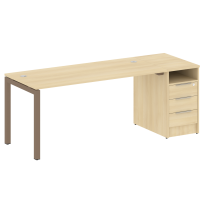 Metal System Quattro Р. ст. с тумбой на П-образном м/к 50БП.РС-СТП-1.4 Акация/Антрацит металл 2012*720*750 Metal System Quattro Р. ст. с тумбой на П-образном м/к 50БП.РС-СТП-1.4 Акация/Антрацит металл 2012*720*750