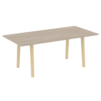 Onix Wood Direct Стол переговорный OW.PRG-19 Белый бриллиант/Дуб светлый/Белый металл 1980*980*750 Onix Wood Direct Стол переговорный OW.PRG-19 Белый бриллиант/Дуб светлый/Белый металл 1980*980*750