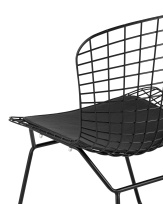 Стул обеденный Bertoia черный с черной подушкой Стул обеденный Bertoia черный с черной подушкой