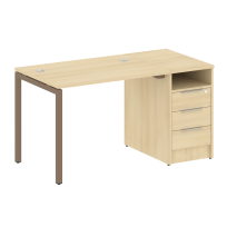 Metal System Quattro Р. ст. с тумбой на П-образном м/к 40БП.РС-СТП-1.1 Акация/Антрацит металл 1412*720*750 Metal System Quattro Р. ст. с тумбой на П-образном м/к 40БП.РС-СТП-1.1 Акация/Антрацит металл 1412*720*750