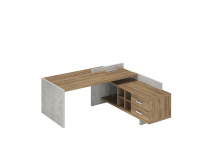 Стол для руководителя правый Wood&Stone / СФ-531202 / 2200×1996×840 / Дуб Чарльстон / Бетон Чикаго Стол для руководителя правый Wood&Stone / СФ-531202 / 2200×1996×840 / Дуб Чарльстон / Бетон Чикаго