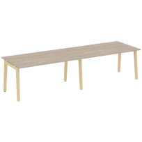 Onix Wood Стол переговорный (2 столешницы) OW.PRG-2.4 Белый бриллиант/Дуб светлый/Белый металл 3160*980*750 Onix Wood Стол переговорный (2 столешницы) OW.PRG-2.4 Белый бриллиант/Дуб светлый/Белый металл 3160*980*750