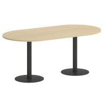 Home Office Стол овальный VR.SP-5-180.1 Тиквуд тёмный/Белый металл 1800*900*753 Home Office Стол овальный VR.SP-5-180.1 Тиквуд тёмный/Белый металл 1800*900*753