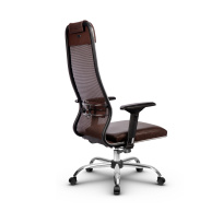 Кресло для руководителя Метта L 1m 36/4D_17833_Сетка X2 - Коричневый_Кожа перфорированная NewLeather - Темно-коричневый Кресло для руководителя Метта L 1m 36/4D_17833_Сетка X2 - Коричневый_Кожа перфорированная NewLeather - Темно-коричневый