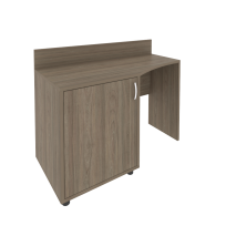 Light Стол (узкий) с тумбой и бортиком С-СТУ-120 (L) Клён 1200x550/400x750