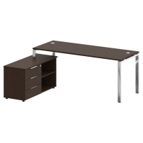 Metal System Direct Стол руководителя с тумбой левый БГ.СРТ-5.7 (L) Акация/Нерж. сталь 1900*1520*750 Metal System Direct Стол руководителя с тумбой левый БГ.СРТ-5.7 (L) Акация/Нерж. сталь 1900*1520*750