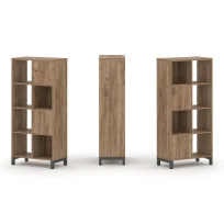 Стеллаж-перегородка двухсторонний средний четырёхъярусный Style Project SN.NSD-421 Тиквуд Светлый/Металл Белый 754×400×1615 Стеллаж-перегородка двухсторонний средний четырёхъярусный Style Project SN.NSD-421 Тиквуд Светлый/Металл Белый 754×400×1615