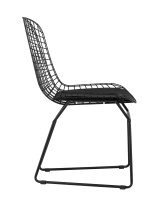 Стул обеденный Bertoia черный с черной подушкой Стул обеденный Bertoia черный с черной подушкой