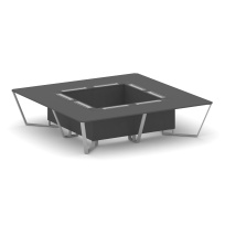 Стол для переговоров квадратный Steel Meet KD-PR.B.SP-16K / Тиквуд Светлый – Металл Серый / 3200×3200×750 Стол для переговоров квадратный Steel Meet KD-PR.B.SP-16K / Тиквуд Светлый – Металл Серый / 3200×3200×750