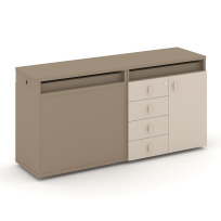 Estetica Набор №2. Тумба двойная+топ ES.NB.2T-2 Латте/Тиквуд тёмный 1500×410×750 Estetica Набор №2. Тумба двойная+топ ES.NB.2T-2 Латте/Тиквуд тёмный 1500×410×750