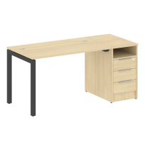 Metal System Quattro Р. ст. с тумбой на П-образном м/к 50БП.РС-СТП-1.2 Акация/Антрацит металл 1612*720*750 Metal System Quattro Р. ст. с тумбой на П-образном м/к 50БП.РС-СТП-1.2 Акация/Антрацит металл 1612*720*750