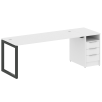 Metal System Quattro Р. ст. с тумбой на О-образном м/к 50БО.РС-СТП-1.5 Акация/Антрацит металл 2212*720*750 Metal System Quattro Р. ст. с тумбой на О-образном м/к 50БО.РС-СТП-1.5 Акация/Антрацит металл 2212*720*750
