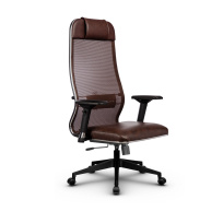 Кресло для руководителя Метта L 1m 36/4D_17832_Сетка X2 - Коричневый_Кожа перфорированная NewLeather - Темно-коричневый Кресло для руководителя Метта L 1m 36/4D_17832_Сетка X2 - Коричневый_Кожа перфорированная NewLeather - Темно-коричневый