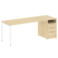 Metal System Quattro Р. ст. с тумбой на П-образном м/к 40БП.РС-СТП-1.4 Акация/Антрацит металл 2012*720*750 Metal System Quattro Р. ст. с тумбой на П-образном м/к 40БП.РС-СТП-1.4 Акация/Антрацит металл 2012*720*750